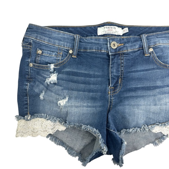 Tokyo Darling Blue Distressed Women Shorts - Picture 2 of 8